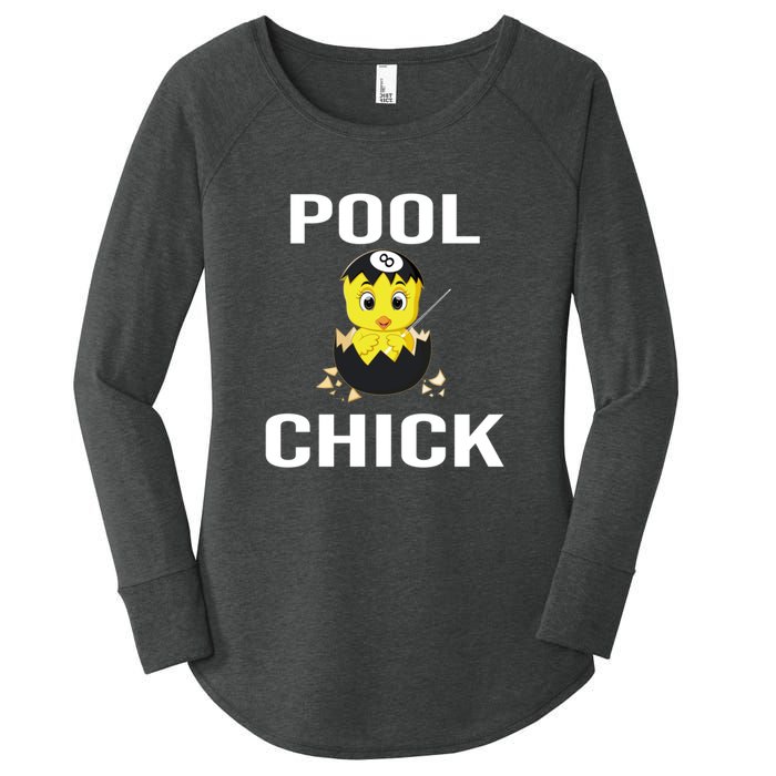 Funny Pool Chick Billiards Gift For Father’s Day Women's Perfect Tri Tunic Long Sleeve Shirt