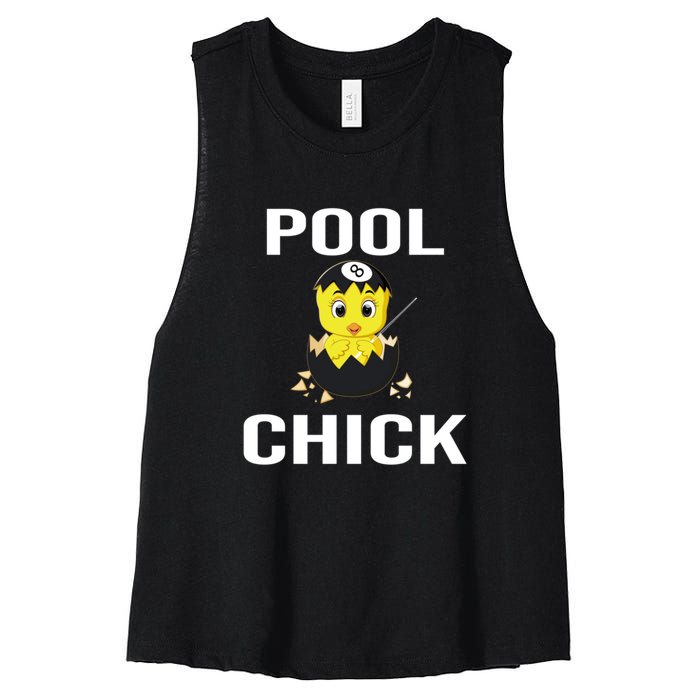 Funny Pool Chick Billiards Gift For Father’s Day Women's Racerback Cropped Tank