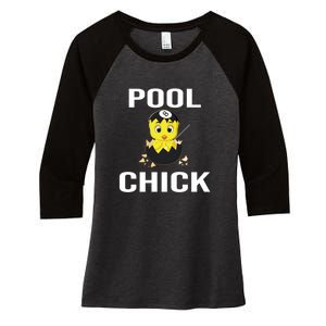 Funny Pool Chick Billiards Gift For Father’s Day Women's Tri-Blend 3/4-Sleeve Raglan Shirt