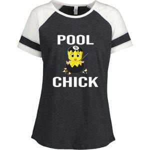 Funny Pool Chick Billiards Gift For Father’s Day Enza Ladies Jersey Colorblock Tee