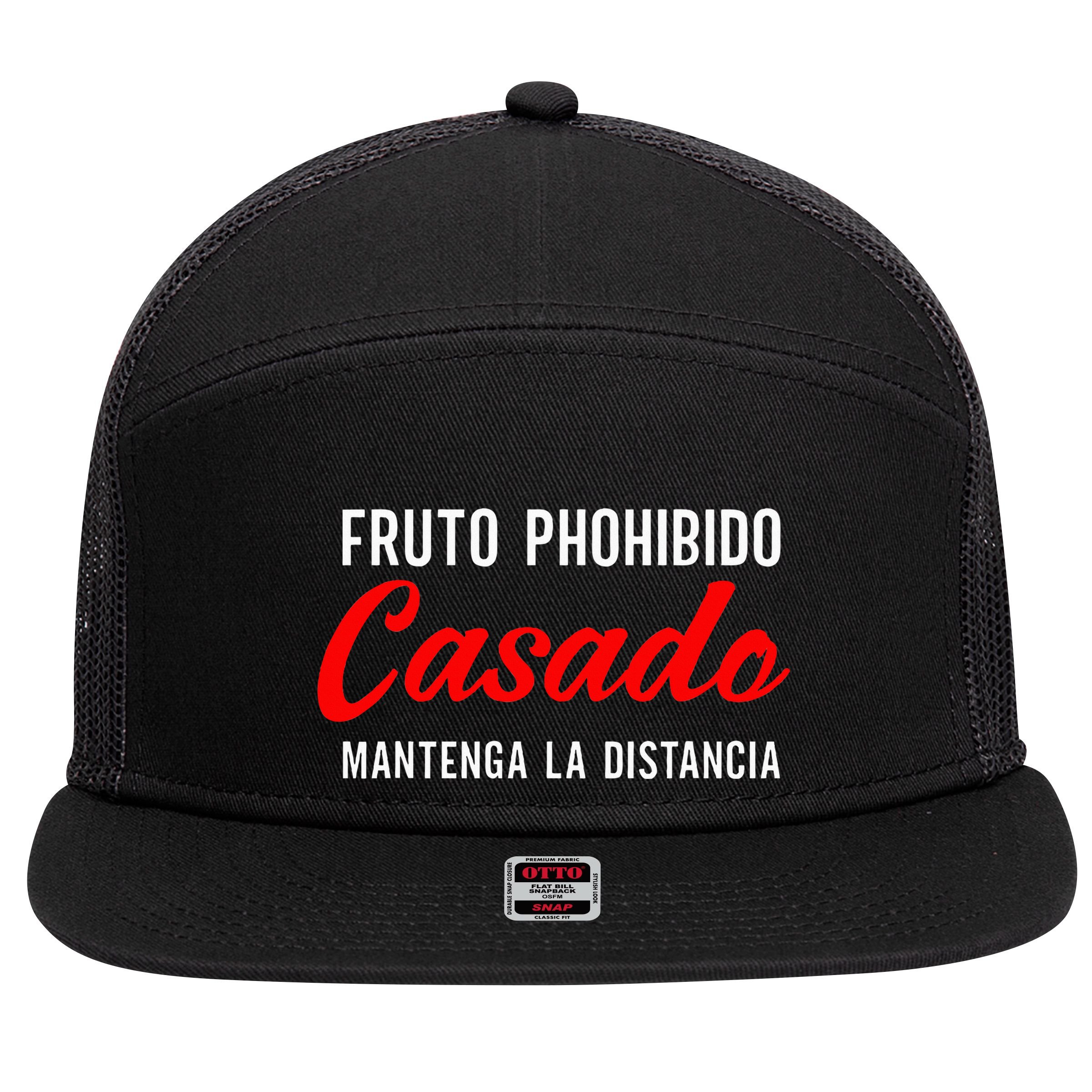 Fruto Prohibido Casado Camisa Funny Spanish 7 Panel Mesh Trucker Snapback Hat