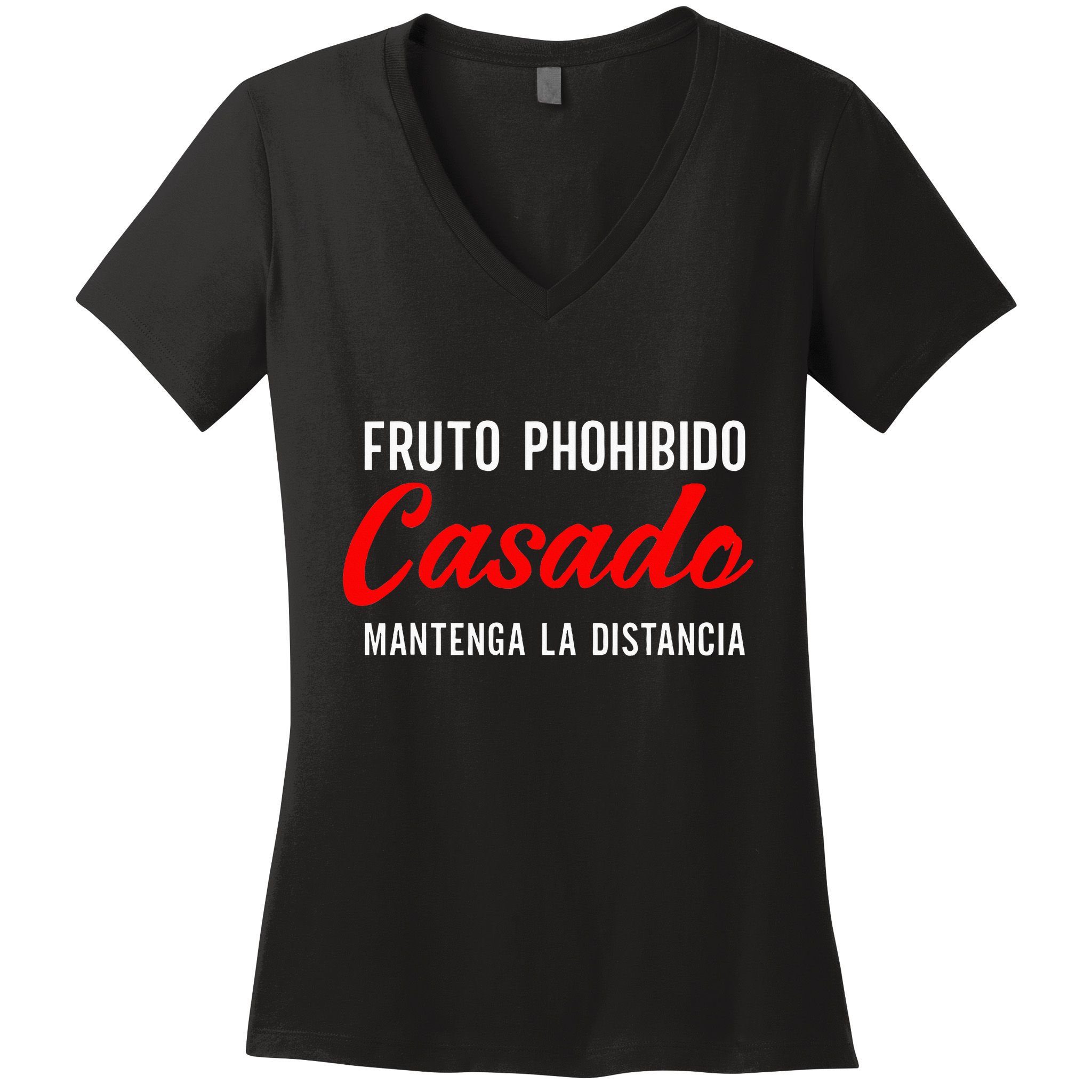 Fruto Prohibido Casado Camisa Funny Spanish Women's V-Neck T-Shirt