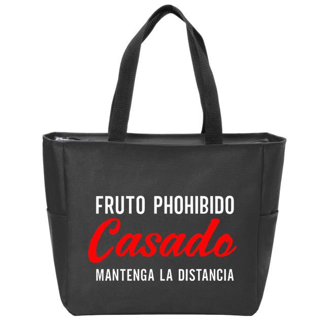Fruto Prohibido Casado Camisa Funny Spanish Zip Tote Bag