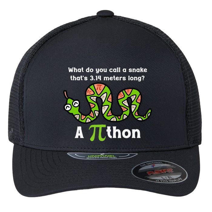 Funny Pi Day 3.14 Pithon Python Math Teachers Students Joke .Png Flexfit Unipanel Trucker Cap