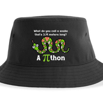 Funny Pi Day 3.14 Pithon Python Math Teachers Students Joke .Png Sustainable Bucket Hat