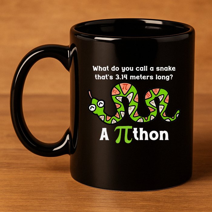 Funny Pi Day 3.14 Pithon Python Math Teachers Students Joke .Png 11oz C Handle Ceramic Mug
