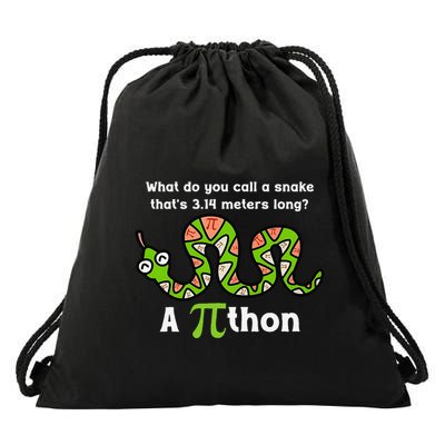 Funny Pi Day 3.14 Pithon Python Math Teachers Students Joke .Png Drawstring Bag
