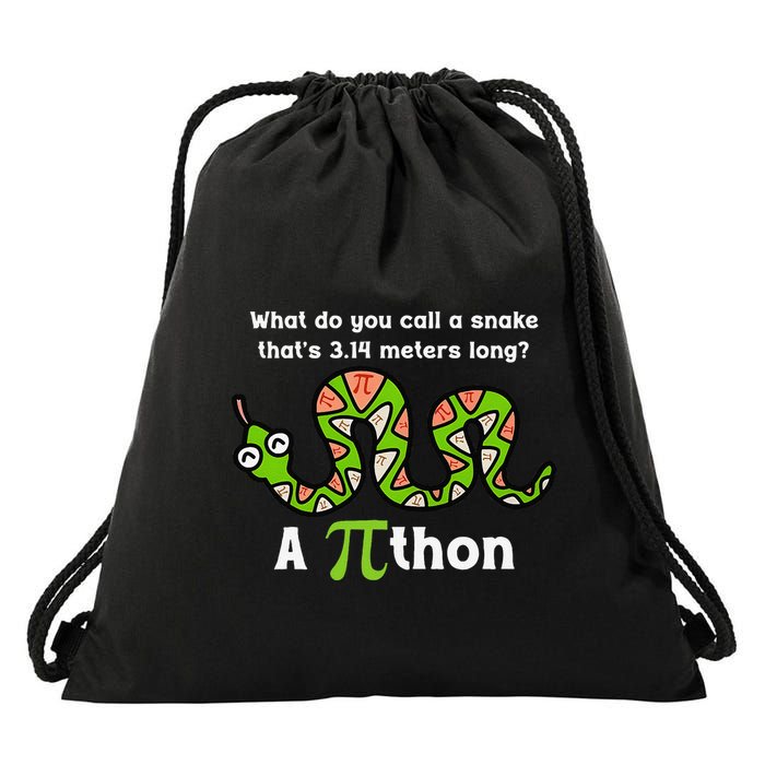 Funny Pi Day 3.14 Pithon Python Math Teachers Students Joke .Png Drawstring Bag