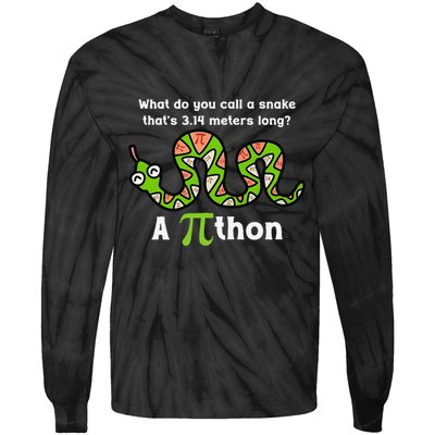 Funny Pi Day 3.14 Pithon Python Math Teachers Students Joke .Png Tie-Dye Long Sleeve Shirt