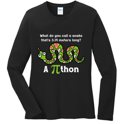 Funny Pi Day 3.14 Pithon Python Math Teachers Students Joke .Png Ladies Long Sleeve Shirt