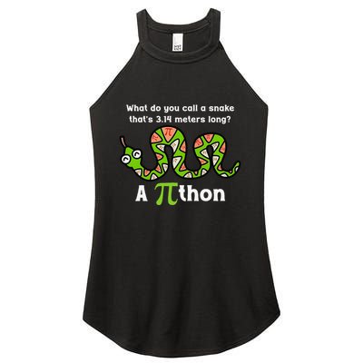 Funny Pi Day 3.14 Pithon Python Math Teachers Students Joke .Png Women's Perfect Tri Rocker Tank