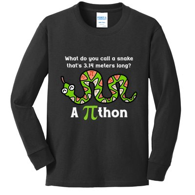 Funny Pi Day 3.14 Pithon Python Math Teachers Students Joke .Png Kids Long Sleeve Shirt