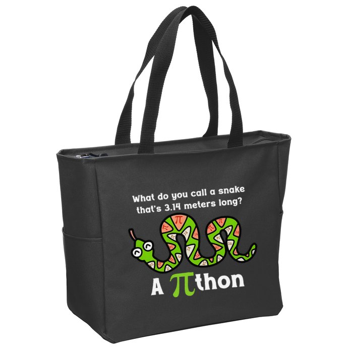 Funny Pi Day 3.14 Pithon Python Math Teachers Students Joke .Png Zip Tote Bag