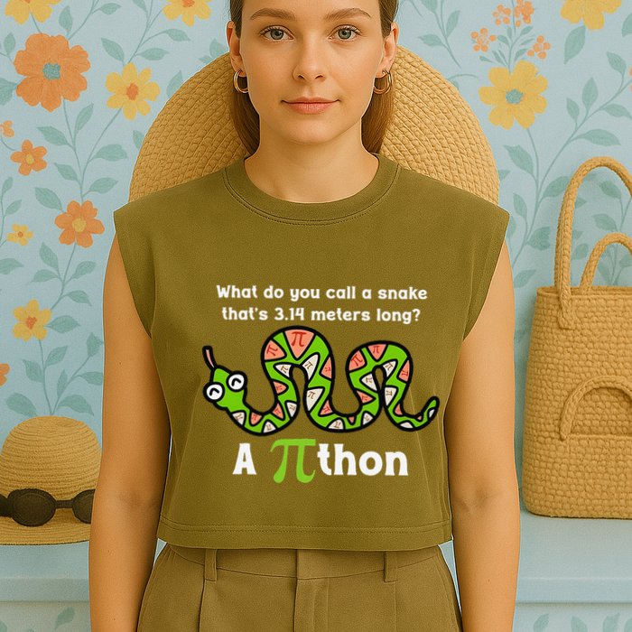 Funny Pi Day 3.14 Pithon Python Math Teachers Students Joke .Png Garment-Dyed Women's Muscle Tee