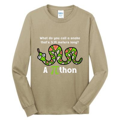 Funny Pi Day 3.14 Pithon Python Math Teachers Students Joke .Png Tall Long Sleeve T-Shirt
