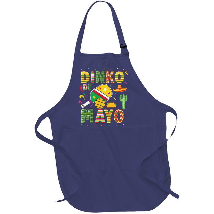 Funny Pickleball Dinko De Mayo Cinco De Mayo Pickleball Pun Full-Length Apron With Pockets