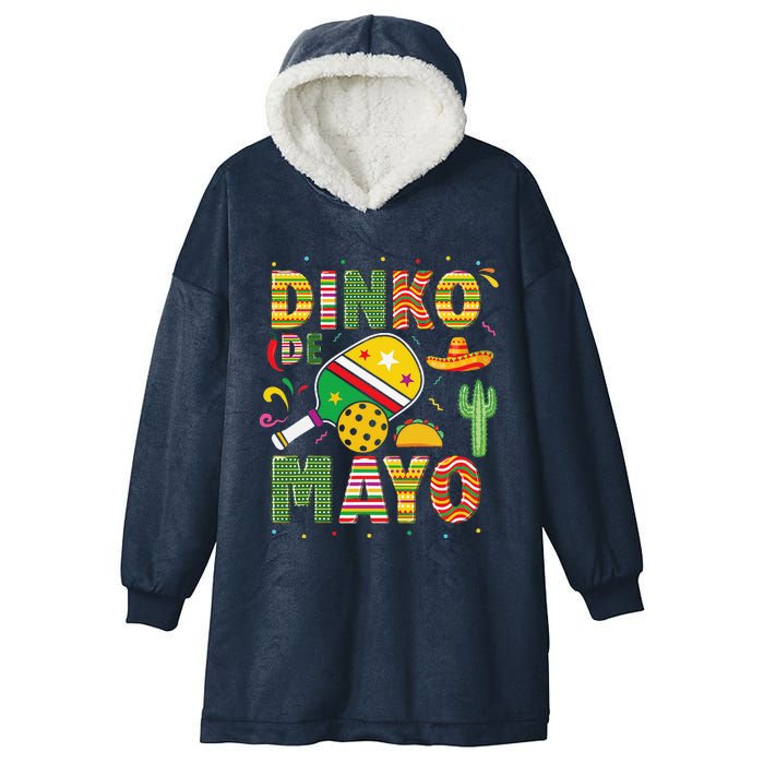 Funny Pickleball Dinko De Mayo Cinco De Mayo Pickleball Pun Hooded Wearable Blanket