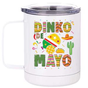 Funny Pickleball Dinko De Mayo Cinco De Mayo Pickleball Pun 12 oz Stainless Steel Tumbler Cup