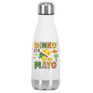 Funny Pickleball Dinko De Mayo Cinco De Mayo Pickleball Pun Stainless Steel Insulated Water Bottle