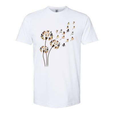 Flower Pug Dogs Dandelion Funny Animal Lovers S Softstyle® CVC T-Shirt