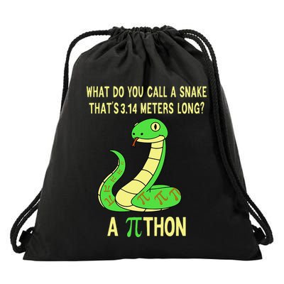 Funny Pi Day 3.14 Pithon Python Math Teachers Students Joke .Png Drawstring Bag