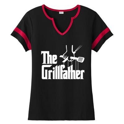 Funny Parody Dad Grilling Bbq Meat Humor Grillfather Gift Ladies Halftime Notch Neck Tee