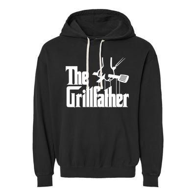 Funny Parody Dad Grilling Bbq Meat Humor Grillfather Gift Garment-Dyed Fleece Hoodie