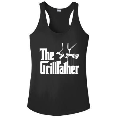 Funny Parody Dad Grilling Bbq Meat Humor Grillfather Gift Ladies PosiCharge Competitor Racerback Tank