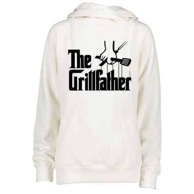 Funny Parody Dad Grilling Bbq Meat Humor Grillfather Gift Womens Funnel Neck Pullover Hood