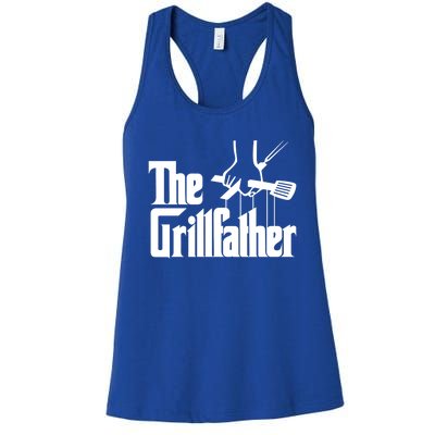 Funny Parody Dad Grilling Bbq Meat Humor Grillfather Gift Women's Racerback Tank