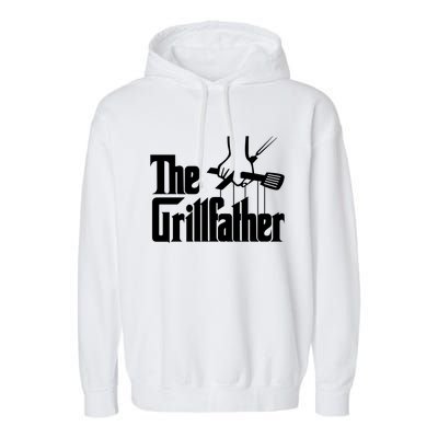 Funny Parody Dad Grilling Bbq Meat Humor Grillfather Gift Garment-Dyed Fleece Hoodie