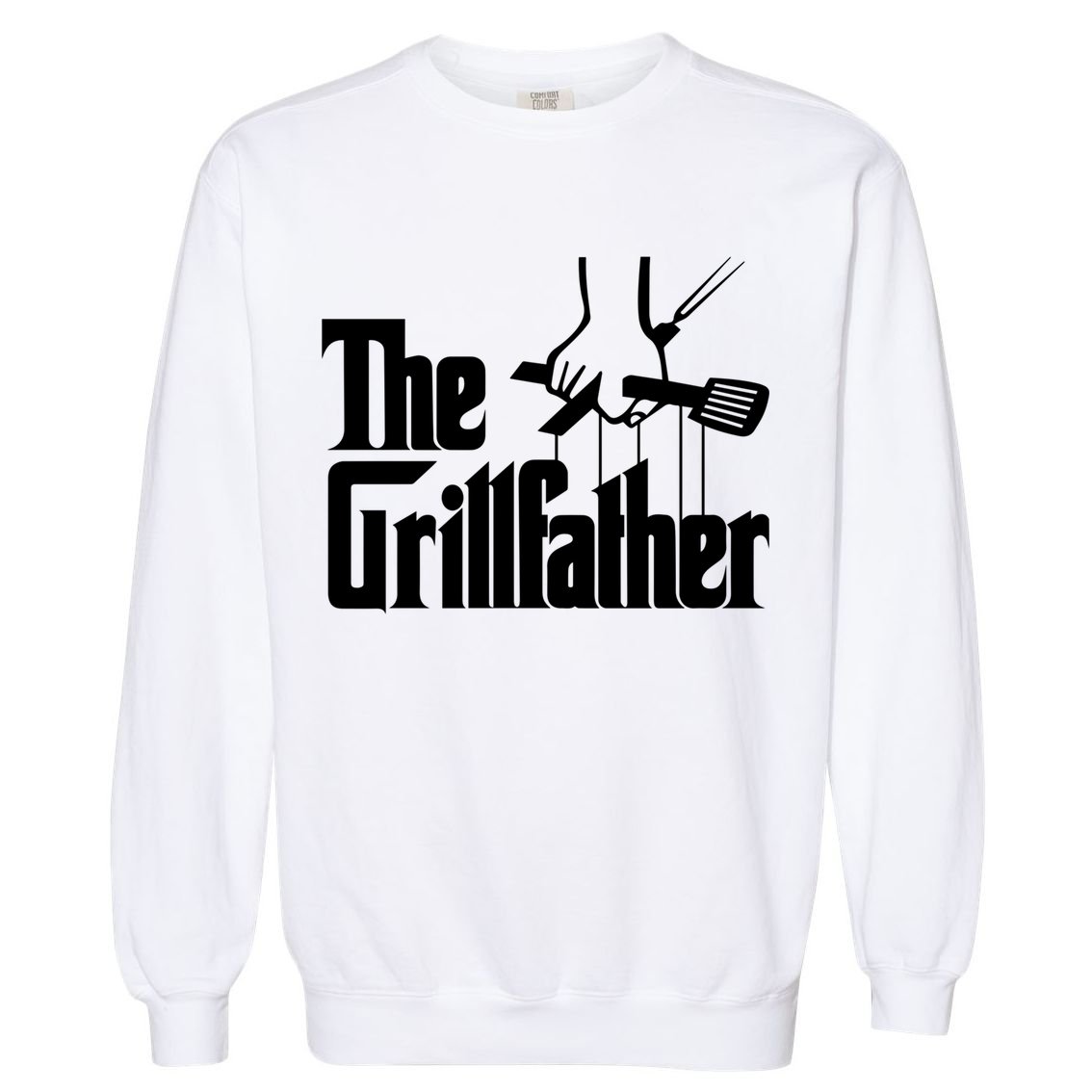 Funny Parody Dad Grilling Bbq Meat Humor Grillfather Gift Garment-Dyed Sweatshirt