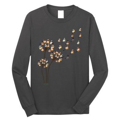 Flower Pug Dogs Dandelion Funny Animal Lovers Tees Men Women Long Sleeve Shirt