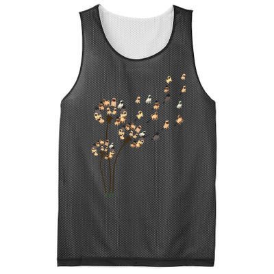 Flower Pug Dogs Dandelion Funny Animal Lovers Tees Men Women Mesh Reversible Basketball Jersey Tank