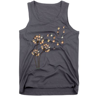 Flower Pug Dogs Dandelion Funny Animal Lovers Tees Men Women Tank Top