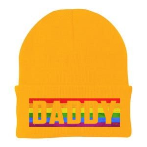 Funny Pride Daddy Proud Gay Lesbian Lgbt For Father's Day Gift Knit Cap Winter Beanie