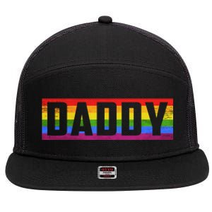 Funny Pride Daddy Proud Gay Lesbian Lgbt For Father's Day Gift 7 Panel Mesh Trucker Snapback Hat