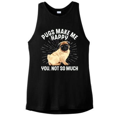 Funny Pug Design For Men Women Puppy Pet Dog Breed Pug Lover Ladies PosiCharge Tri-Blend Wicking Tank