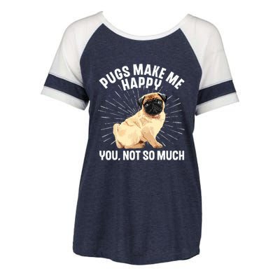 Funny Pug Design For Men Women Puppy Pet Dog Breed Pug Lover Enza Ladies Jersey Colorblock Tee