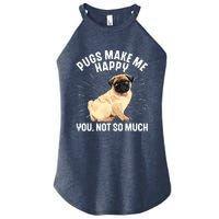 Funny Pug Design For Men Women Puppy Pet Dog Breed Pug Lover Women's Perfect Tri Rocker Tank