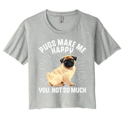 Funny Pug Design For Men Women Puppy Pet Dog Breed Pug Lover Women's Crop Top Tee