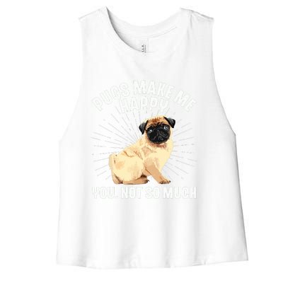 Funny Pug Design For Men Women Puppy Pet Dog Breed Pug Lover Women's Racerback Cropped Tank