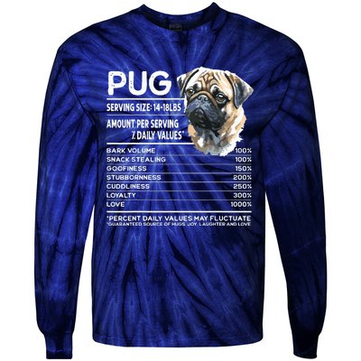 Funny Pug Dog Lover Pug Humor Pug Owner Cute Pug Tie-Dye Long Sleeve Shirt