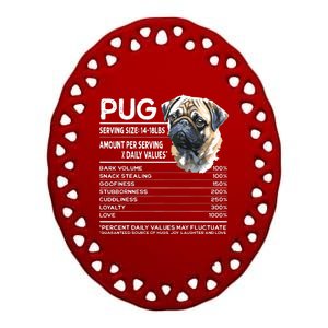 Funny Pug Dog Lover Pug Humor Pug Owner Cute Pug Ceramic Oval Ornament