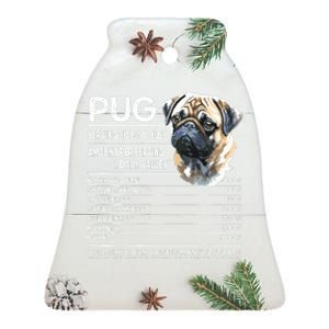 Funny Pug Dog Lover Pug Humor Pug Owner Cute Pug Ceramic Bell Ornament