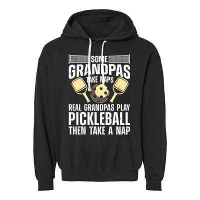 Funny Pickleball Design For Grandpa Pickleball Player Garment-Dyed Fleece Hoodie