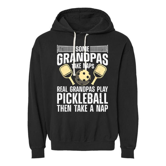 Funny Pickleball Design For Grandpa Pickleball Player Garment-Dyed Fleece Hoodie