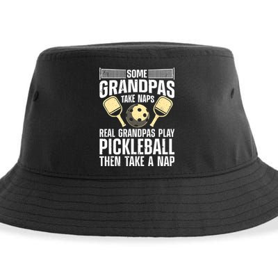 Funny Pickleball Design For Grandpa Pickleball Player Sustainable Bucket Hat