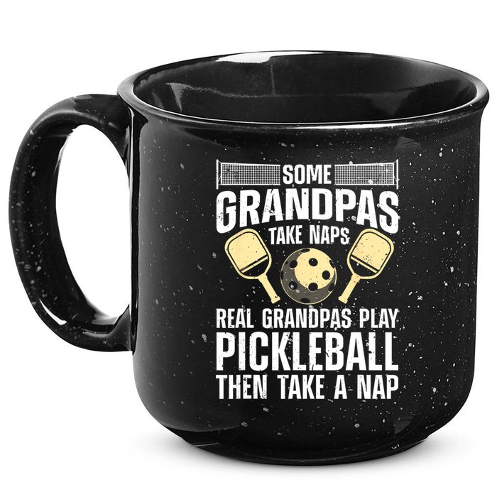 Funny Pickleball Design For Grandpa Pickleball Player 15oz Campfire Ceramic Mug