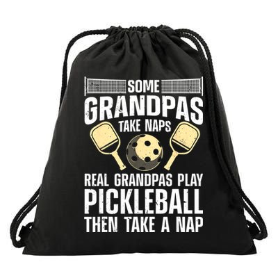 Funny Pickleball Design For Grandpa Pickleball Player Drawstring Bag
